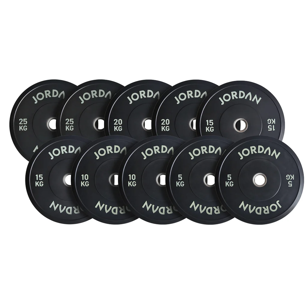 JORDAN Black Rubber Bumper Plate Larger Weight Full Set