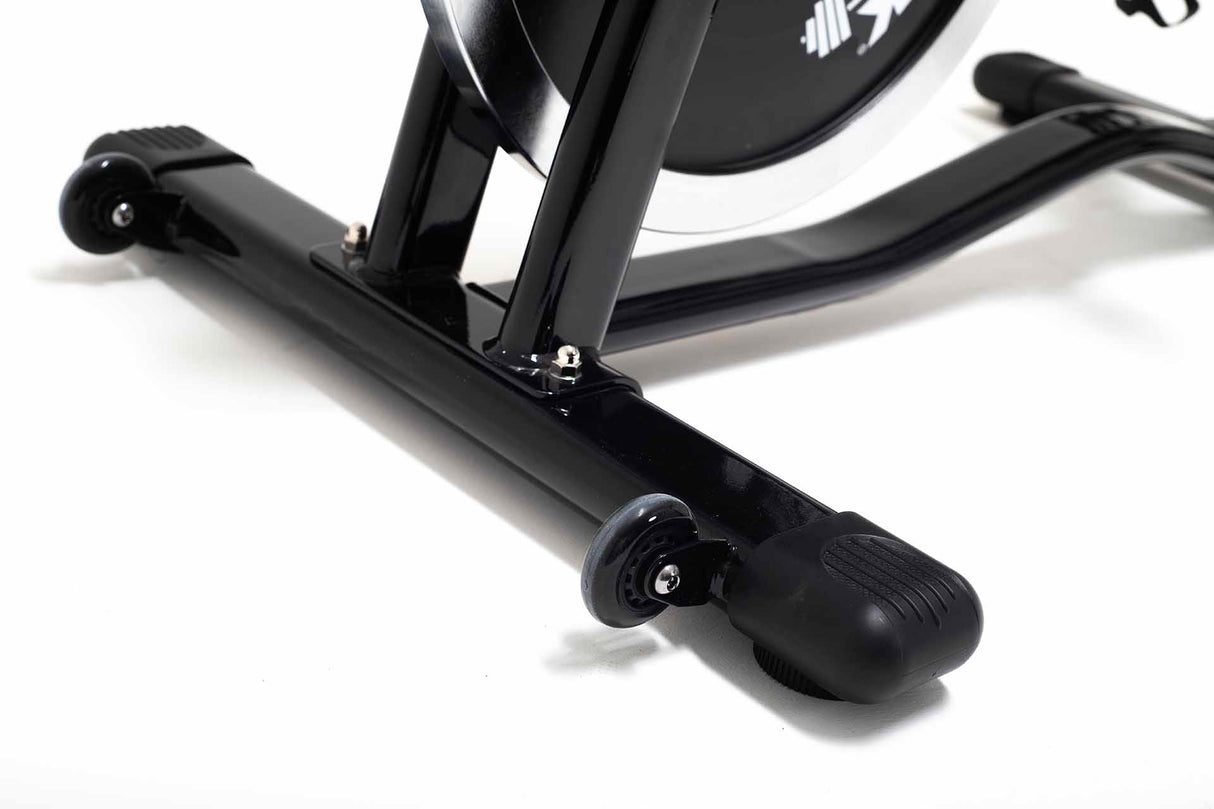 York Barbell CSB32 Indoor Training Bike Close up of transport wheels