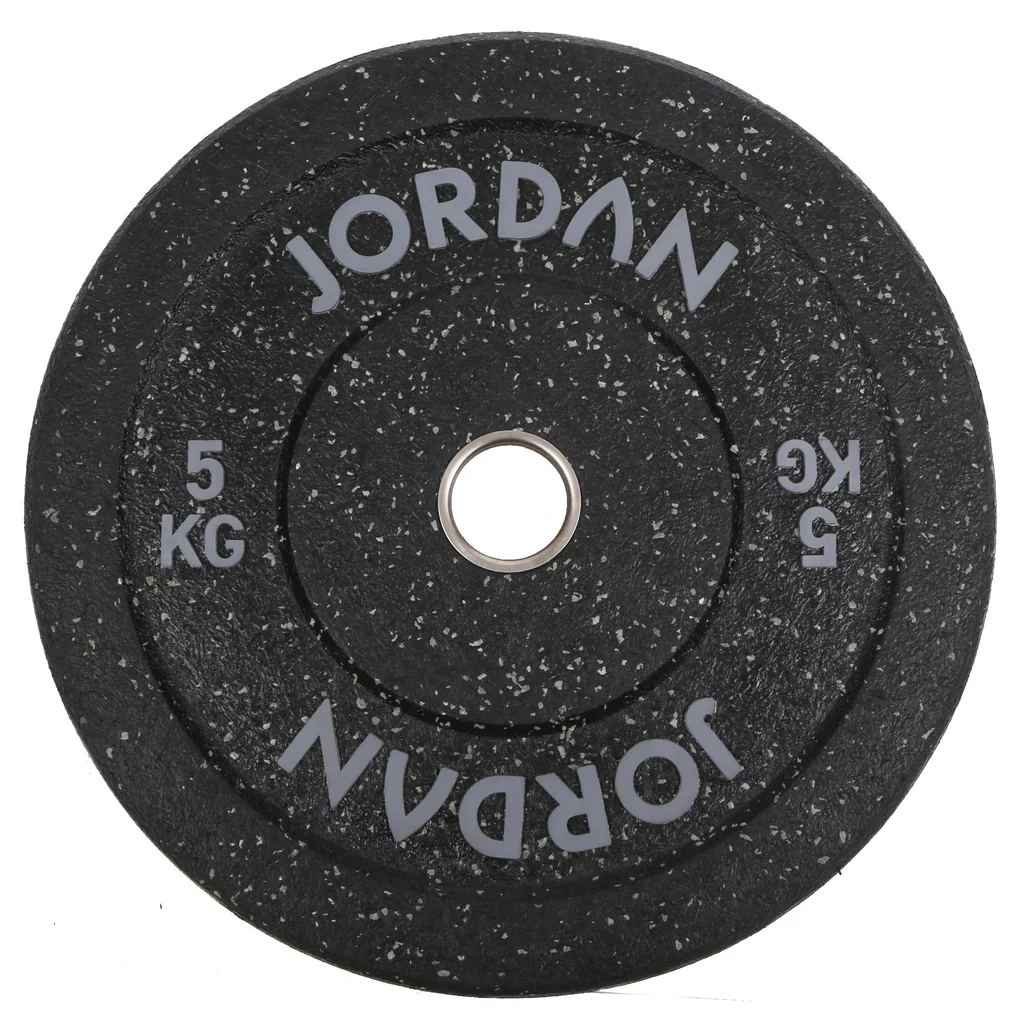 JORDAN HG Black Rubber Bumper Plate -5kg Grey Coloured Fleck