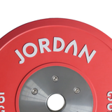 JORDAN Calibrated Red Rubber Competition Plate Brand name Close Up 