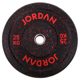 JORDAN HG Black Rubber Bumper Plate - 25kg Red Fleck