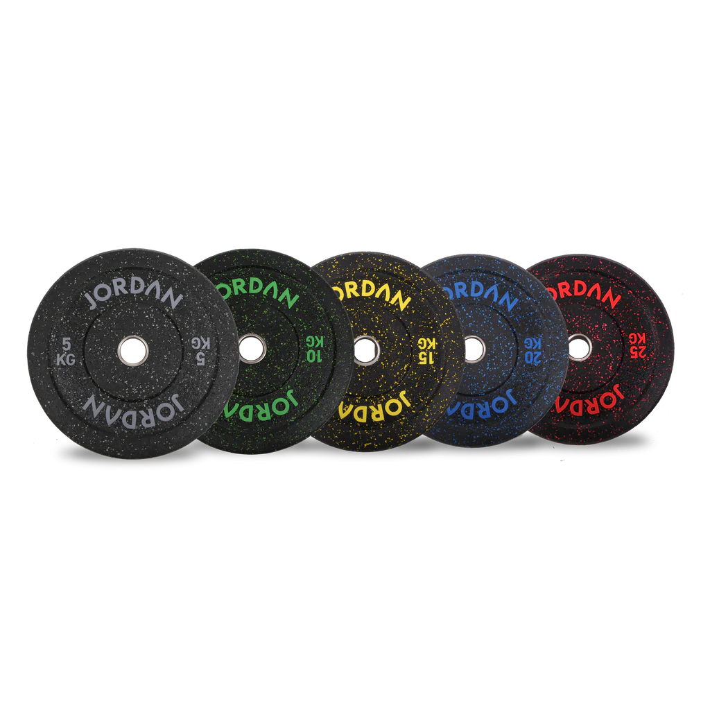 JORDAN HG Black Rubber Bumper Plate Set - Full Set Coloured Fleck