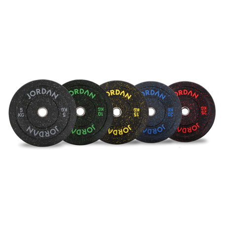 JORDAN HG Black Rubber Bumper Plate Set - Full Set Coloured Fleck