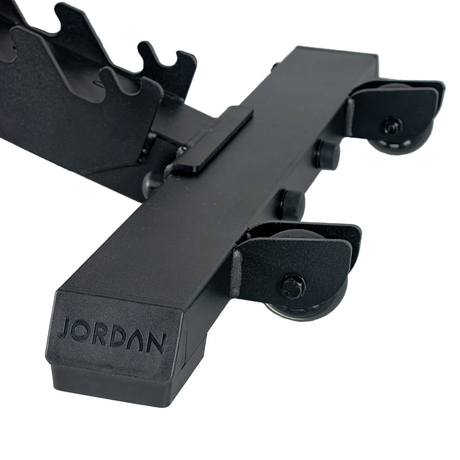 JORDAN® Adjustable FID Bench Close up of Wheels 