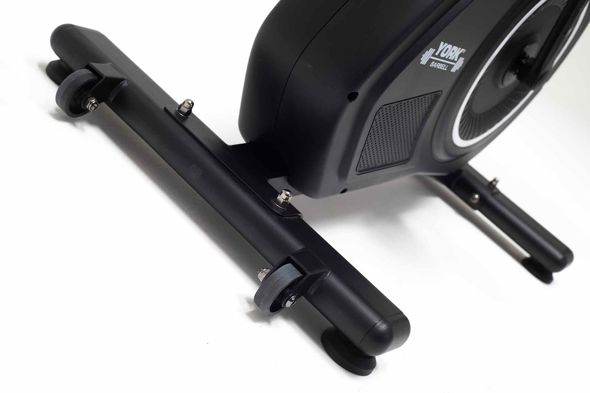 York Barbell HB7 Exercise Bike Close p of transport wheels