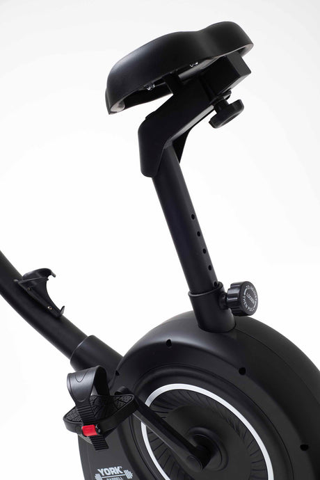 
York Barbell HB7 Exercise Bike Close up of seat 