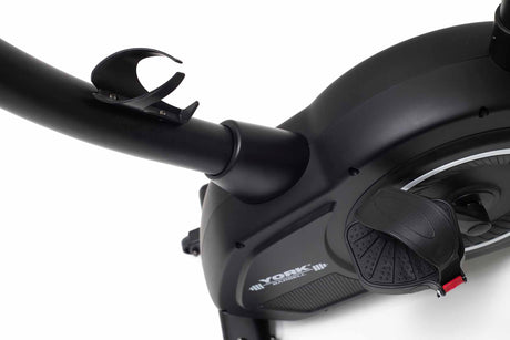 
York Barbell HB7 Exercise Bike Close up of water bottle holder