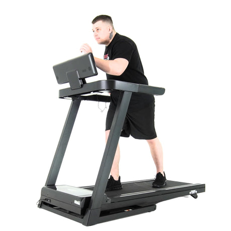 York Barbell HT5 Folding Treadmill in action man