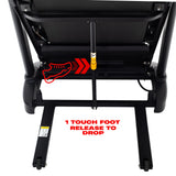 York Barbell HT9 Folding Treadmill Touch foot fold release