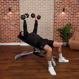 Horizon Adonis Gym bench Incline position man using in home gym 