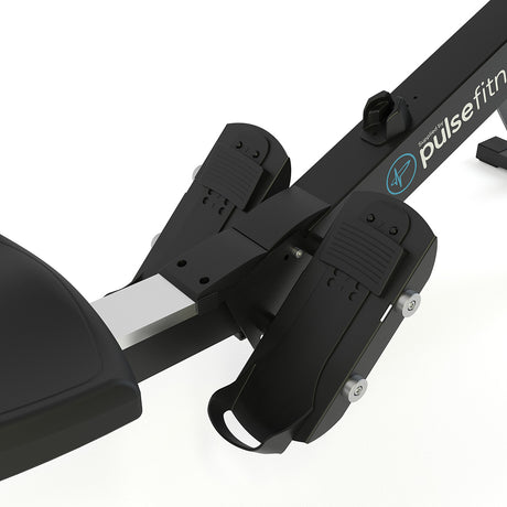 Pulse Fitness Indoor Rower Close up of feet straps 