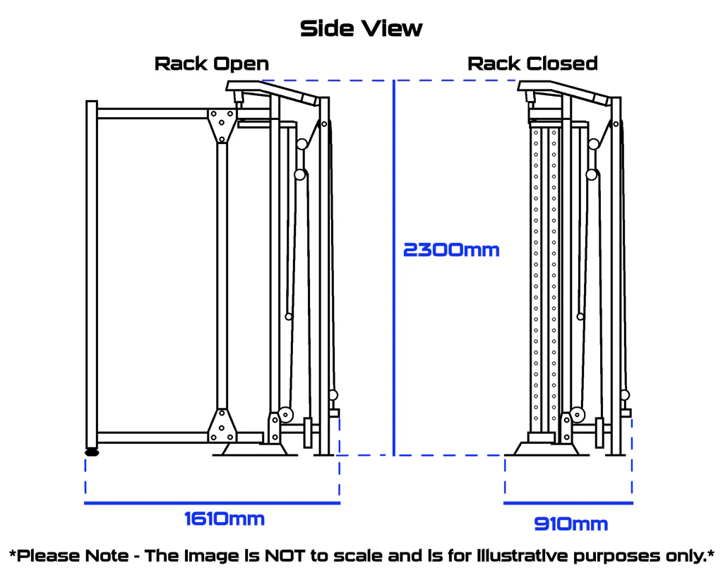 J-1 Series Folding Power Rack With Cable System