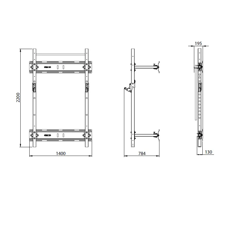 JORDAN® Folding Multi-Use Gym Rack Blueprint Dimensions