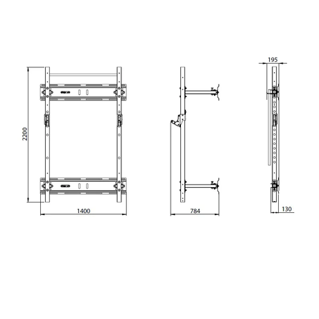 JORDAN® Folding Multi-Use Gym Rack Blueprint Dimensions