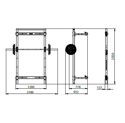 JORDAN® Folding Multi-Use Gym Rack Blueprint Dimensions With Barbell Dimensions 