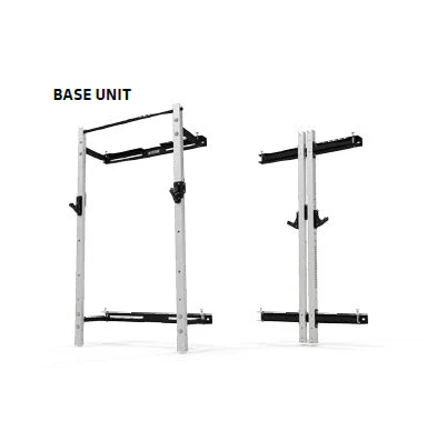 JORDAN® Folding Multi-Use Gym Rack Displayed open and Folded 