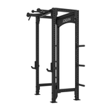 JORDAN® J75 Compact Power RackView from the opposite side, view of multiple pull up bar grips, j hooks and Storage pegs