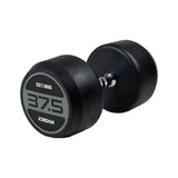 JORDAN® Rubber Dumbbells - Up to 70kg (Grey), 37.5kg dumbbell in white background