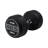 JORDAN® Rubber Dumbbells - Up to 70kg (Grey), 42.5kg dumbbell in white background