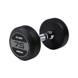 JORDAN® Rubber Dumbbells - Up to 70kg (Grey), 7.5kg dumbbell in white background