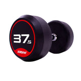 JORDAN® Rubber Dumbbells (Red), 37.5kg close up