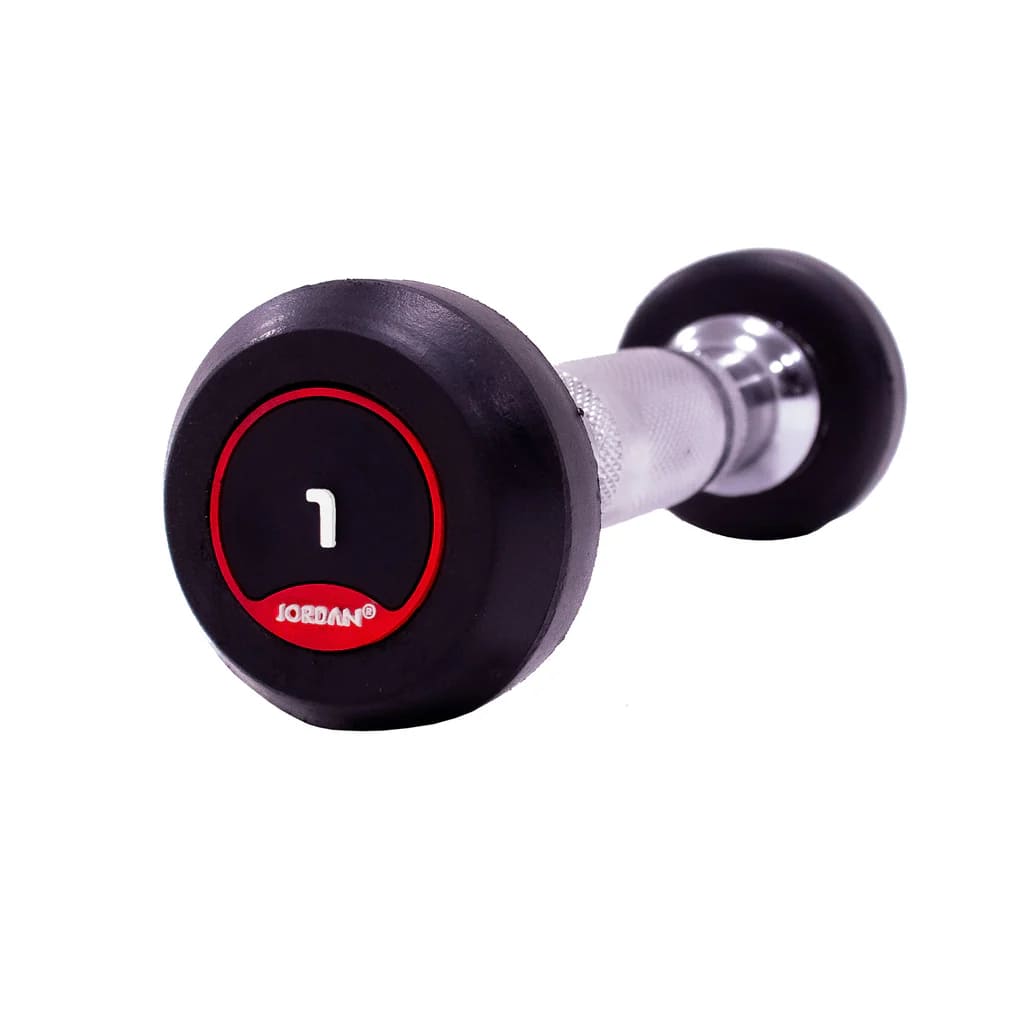 JORDAN® Rubber Dumbbells (Red), 1kg