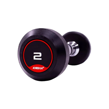 JORDAN® Rubber Dumbbells (Red), 2kg close up