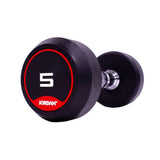 JORDAN® Rubber Dumbbells (Red), 5kg close up