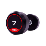 JORDAN® Rubber Dumbbells (Red), 7kg close up