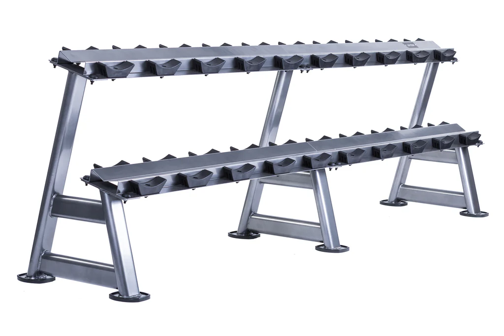 Jordan 10 Pair, 2 Tier Dumbell Rack in Grey