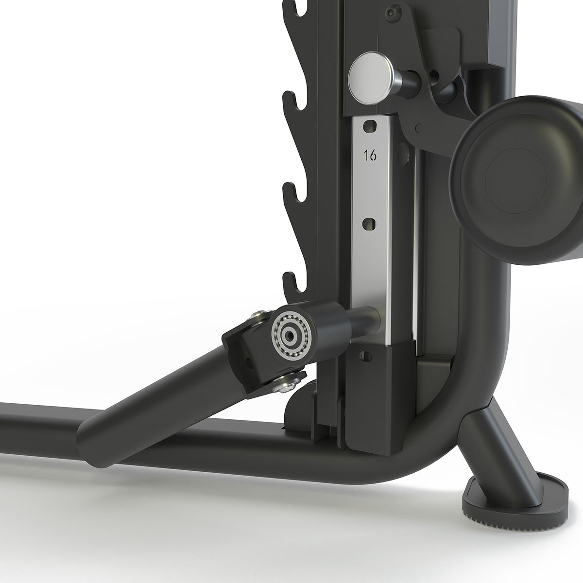 Multi-Functional Trainer Rack close up of land mine attachment 