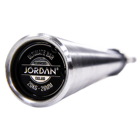 JORDAN® Ultimate Olympic Bars 28mm Grip Close up of Bar End