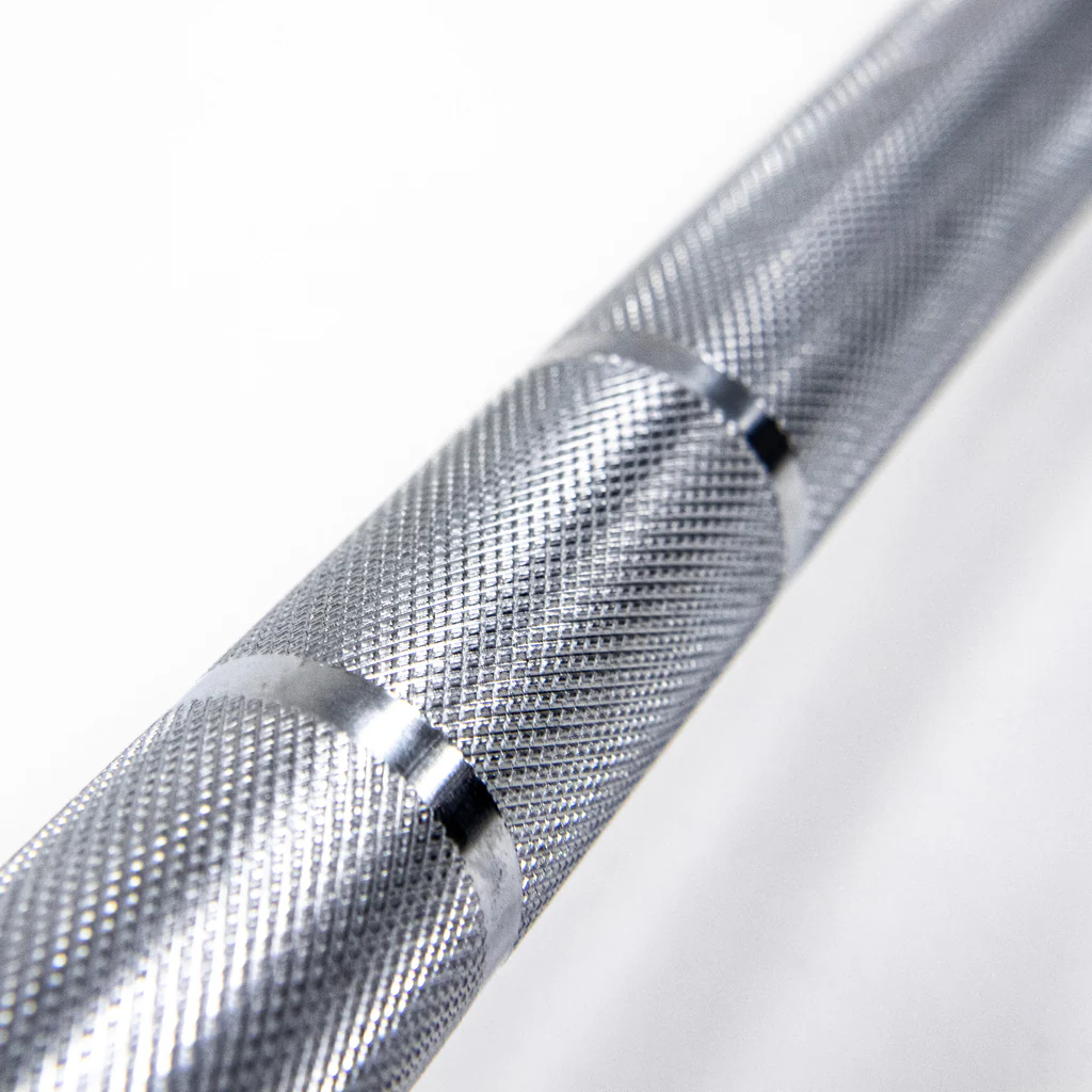 JORDAN® Ultimate Olympic Bar Close up of Knurling grip 