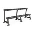 Origin 10 Pair tiered dumbbell rack from front angle view