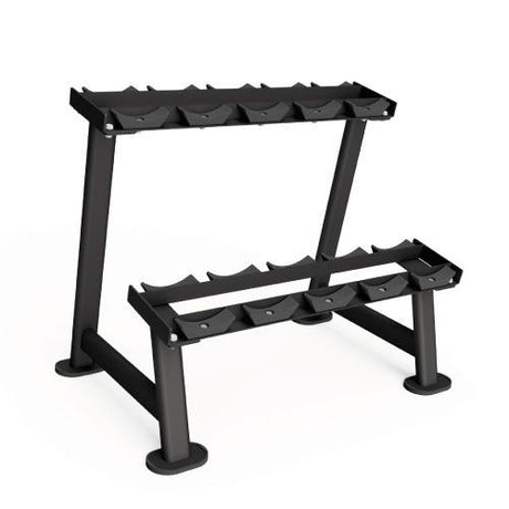 Origin 5 Pair 2 Tier Dumbbell Rack Black front view