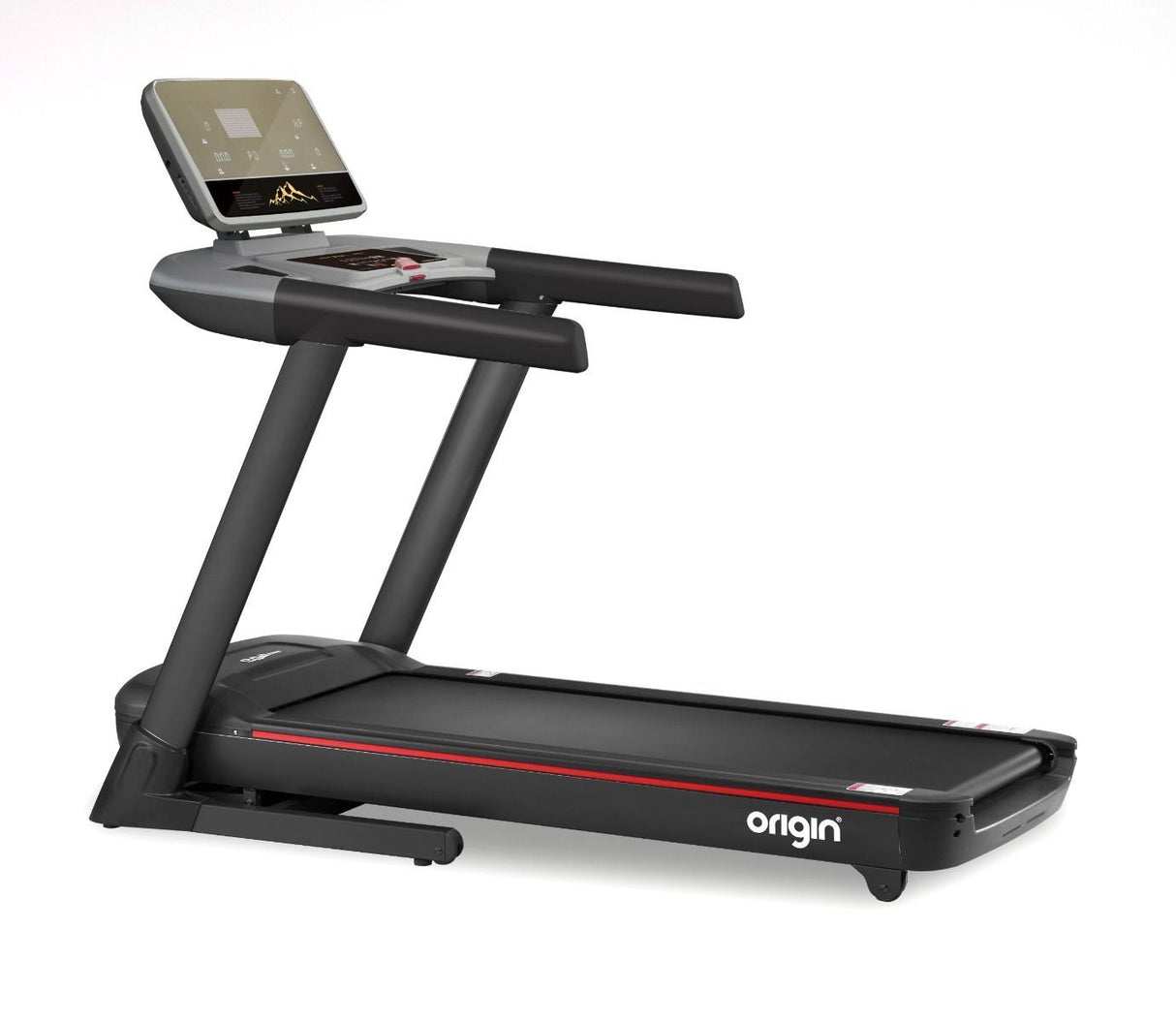 Origin Alpha Folding Treadmill Angled view