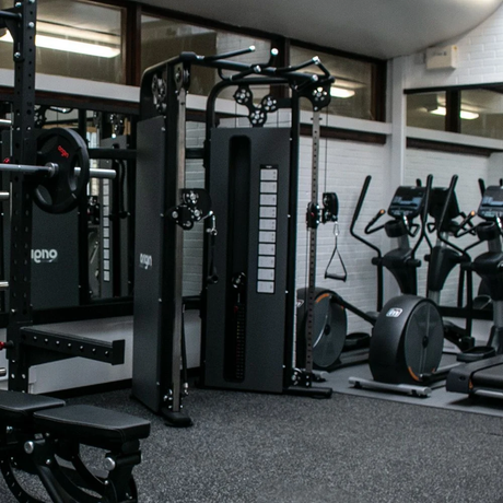 Origin Dual Adjustable Pulley In A Gym space