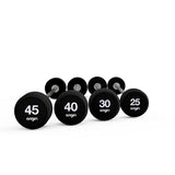 Origin RB3 Fixed Barbell Set Displayed 25kg - 45kg in 5kg increments 