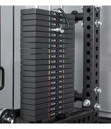 Rival S-2 Series Half Power Rack With Dual Adjustable Pulley Pin Loaded Weight Stack Close all all number 