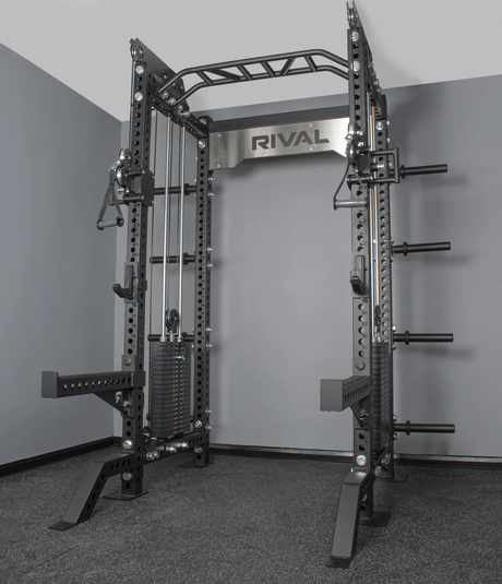 Rival S-2 Series Half Power Rack With Dual Adjustable Pulley Front View 