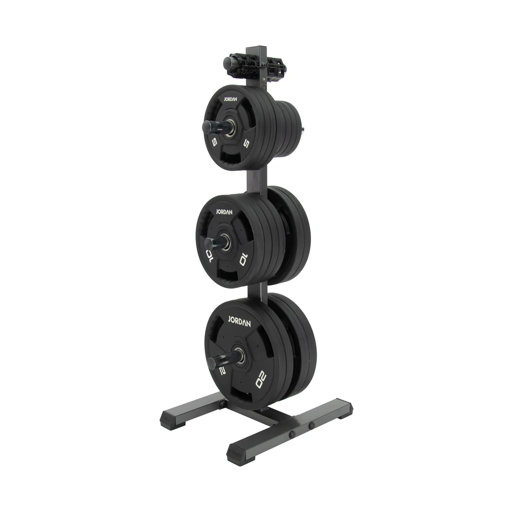 JORDAN® Olympic Weight Tree Displaying Tri Grip Plate Range