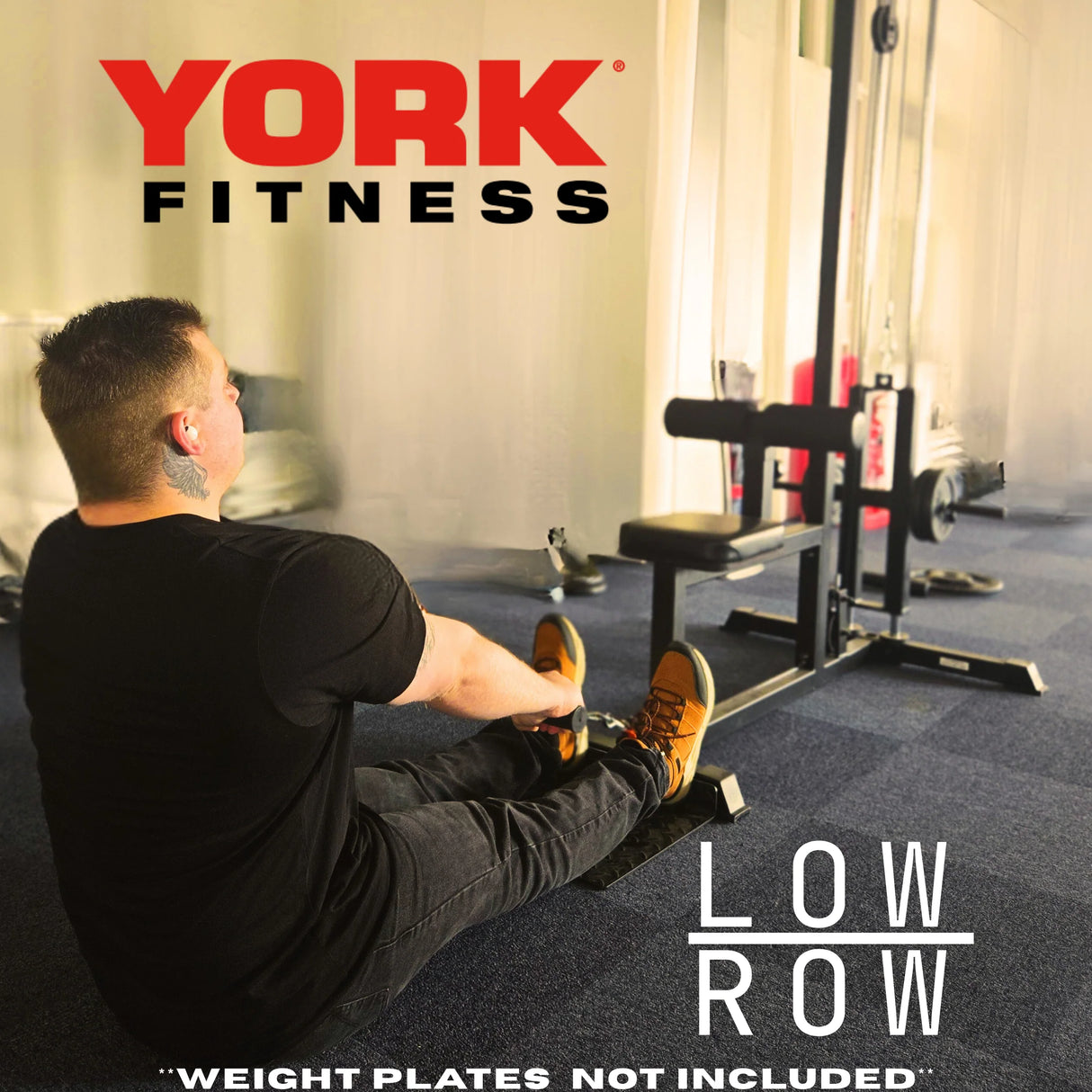 York Barbell C19LR Cable Lat Pulldown and Low Row Low row in action
