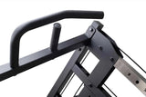 York Barbell C32FT Functional Trainer inc. 2 x 90kg under view of pull up bar
