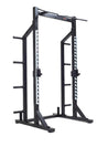 York Barbell C32HR Olympic Half Rack with Pull Up Bar, Plate & Barbell Storage Front angle view 