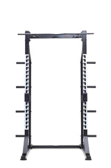 York Barbell C32HR Olympic Half Rack with Pull Up Bar, Plate & Barbell Storage directly infront view 