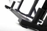 York Barbell C32HR Olympic Half Rack with Pull Up Bar, Plate & Barbell Storage feet pads close up 