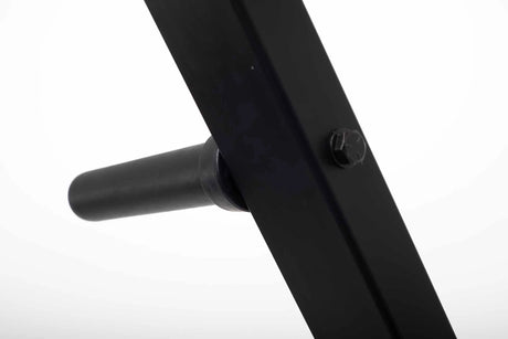 York Barbell C32HR Olympic Half Rack with Pull Up Bar, Plate & Barbell Storage weight peg close up. 