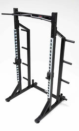 York Barbell C32HR Olympic Half Rack with Pull Up Bar, Plate & Barbell Storage top view from front 