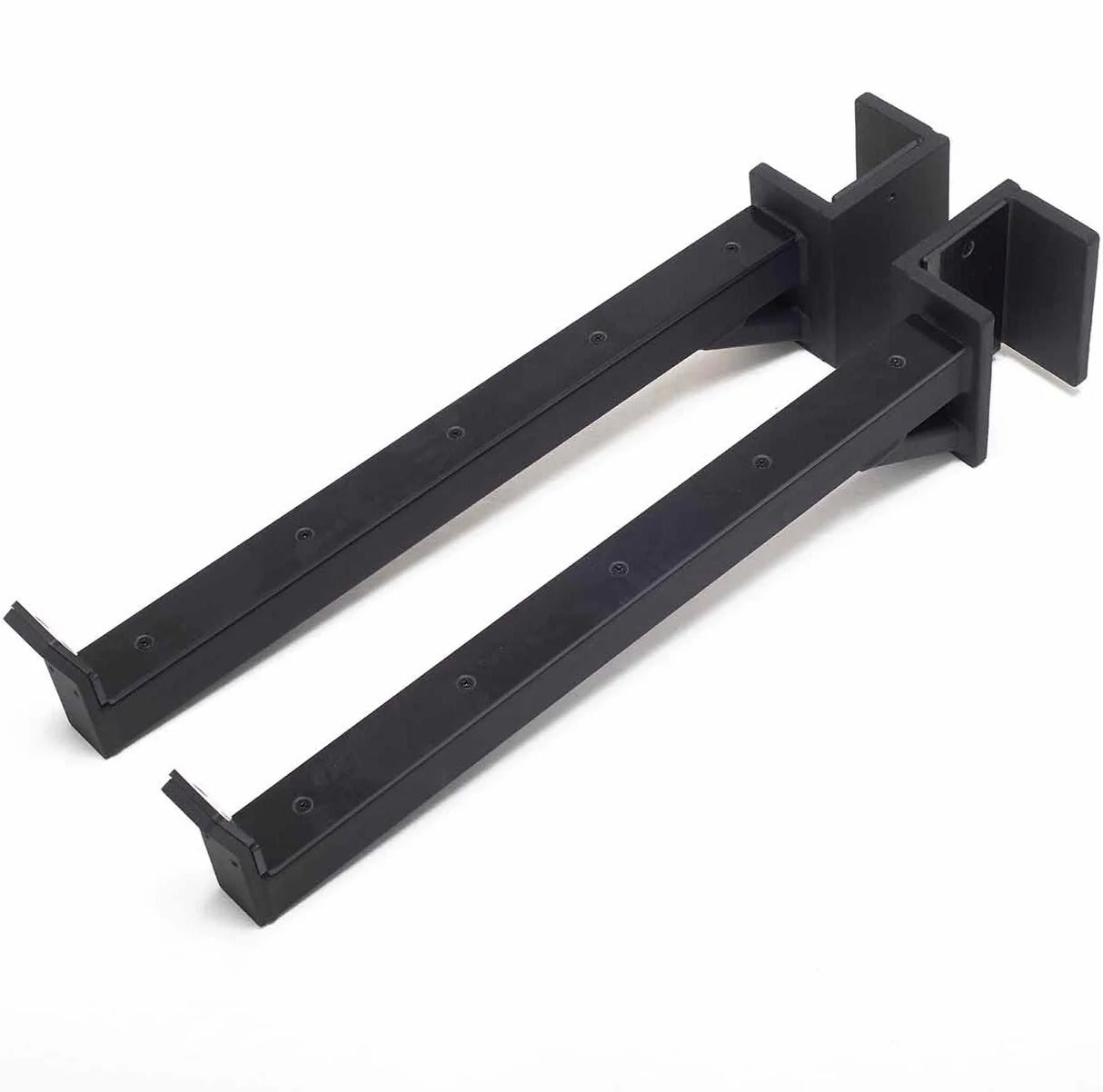 York Barbell C32SA Olympic Half Rack Safety Spot Arm Attachment (Pair) top view rubber coated