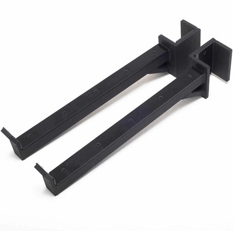 York Barbell C32SA Olympic Half Rack Safety Spot Arm Attachment (Pair) top view rubber coated